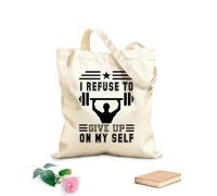 AILOONG i refuse to give up on myself Customizable pattern canvas bags 12 oz thick fabric Matches clothing 35x40cm Large
