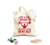 AILOONG i refuse to give up on myself Customizable pattern canvas bags 340g/m² thick fabric Matches clothing