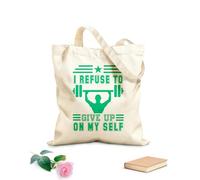 AILOONG i refuse to give up on myself Customizable pattern canvas bags 340g/m² thick fabric Matches clothing