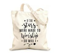 AILOONG if the stars are made to worship so will i christian design Customizable pattern canvas bags 12 oz thick fabric Matches clothing 31x36cm Medium