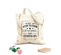AILOONG i'm not the step father i'm the father that stepped up design Customizable pattern canvas bags 12 oz thick fabric Matches clothing 25x30cm Small