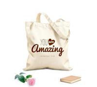 AILOONG Inspirational Motivational Quotes Words Amazing Unbleached Canvas Tote Bag 340g/m² thick fabric Uses as a tool bag