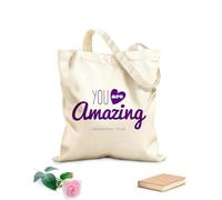 AILOONG Inspirational Motivational Quotes Words Amazing Unbleached Canvas Tote Bag 340g/m² thick fabric Uses as a tool bag