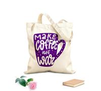 AILOONG inspirational quote make coffee not war Customizable pattern canvas bags 340g/m² thick fabric Matches clothing