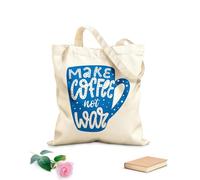AILOONG inspirational quote make coffee not war Customizable pattern canvas bags 340g/m² thick fabric Matches clothing