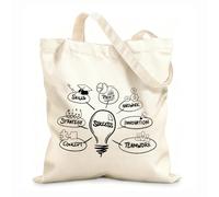 AILOONG Inspirational Quotes Gymnasticsnasium Work Hard Stay Humble Study Calico Women's Bags 12 oz thick fabric Foldable 25x30cm Small