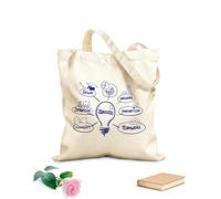 AILOONG Inspirational Quotes Gymnasticsnasium Work Hard Stay Humble Study Calico Women's Bags 340g/m² thick fabric Foldable