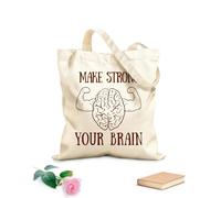 AILOONG Inspirational Quotes To Make Your Brain Stronger Calico Women's Bags 340g/m² thick fabric Foldable