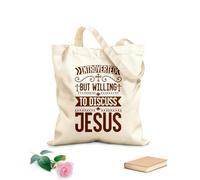 AILOONG introverted but willing to discuss jesus Customizable pattern canvas bags 340g/m² thick fabric Matches clothing