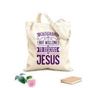 AILOONG introverted but willing to discuss jesus Customizable pattern canvas bags 340g/m² thick fabric Matches clothing