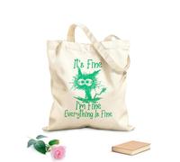 AILOONG Its Fine Im Everything Cotton Canvas Shoulder Bags 340g/m² thick fabric Uses as a tool bag