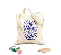 AILOONG it's never too late quote Customizable pattern canvas bags 340g/m² thick fabric Matches clothing