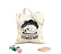 AILOONG It'S Not Just A Nap It'S A Power Nap Cotton Canvas Shoulder Bags 12 oz thick fabric Uses as a tool bag 31x36cm Medium