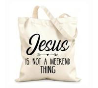 AILOONG jesus is not a weekend thing Customizable pattern canvas bags 12 oz thick fabric Matches clothing 25x30cm Small