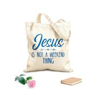 AILOONG jesus is not a weekend thing Customizable pattern canvas bags 340g/m² thick fabric Matches clothing