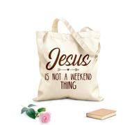 AILOONG jesus is not a weekend thing Customizable pattern canvas bags 340g/m² thick fabric Matches clothing