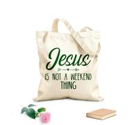 AILOONG jesus is not a weekend thing Customizable pattern canvas bags 340g/m² thick fabric Matches clothing