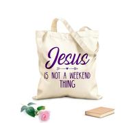 AILOONG jesus is not a weekend thing Customizable pattern canvas bags 340g/m² thick fabric Matches clothing