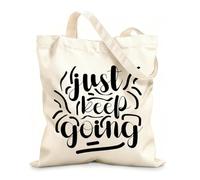 AILOONG just keep going typography motivational quote design Customizable pattern canvas bags 12 oz thick fabric Matches clothing 25x30cm Small
