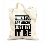 AILOONG Just Let It Be Quote Inspirational Unbleached Canvas Tote Bag 12 oz thick fabric Uses as a tool bag 25x30cm Small