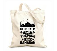 AILOONG keep calm and prepare Customizable pattern canvas bags 12 oz thick fabric Matches clothing 31x36cm Medium