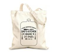 AILOONG Kitchen apron with cutting board says love Served every day Dad's kitchen open 24 hours Customizable pattern canvas bags 12 oz thick fabric Matches clothing 25x30cm Small