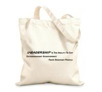 AILOONG Leadership Quotes Wise Phrase Words Unbleached Canvas Tote Bag 12 oz thick fabric Uses as a tool bag 25x30cm Small