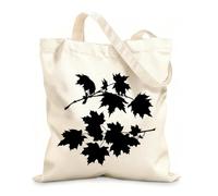 AILOONG Leaves Maple Tree Bush Beautiful Petals Unbleached Canvas Tote Bag 12 oz thick fabric Uses as a tool bag 25x30cm Small