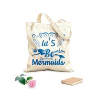 AILOONG let be mermaids Customizable pattern canvas bags 340g/m² thick fabric Matches clothing