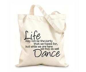 AILOONG Life May Not Be A Party But While We'Re At It We Might As Well Dance Calico Women's Bags 12 oz thick fabric Foldable 31x36cm Medium