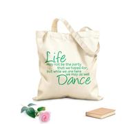 AILOONG Life May Not Be A Party But While We'Re At It We Might As Well Dance Calico Women's Bags 340g/m² thick fabric Foldable
