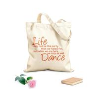 AILOONG Life May Not Be A Party But While We'Re At It We Might As Well Dance Calico Women's Bags 340g/m² thick fabric Foldable