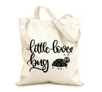AILOONG little love bug valentines day heart love be mine holiday Customizable pattern canvas bags 12 oz thick fabric Matches clothing 35x40cm Large