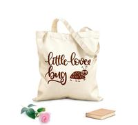 AILOONG little love bug valentines day heart love be mine holiday Customizable pattern canvas bags 340g/m² thick fabric Matches clothing