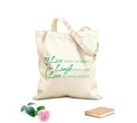 AILOONG Live Laugh Love Inspirational Quote Unbleached Canvas Tote Bag 340g/m² thick fabric Uses as a tool bag