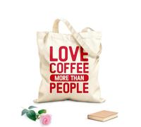 AILOONG love coffee more than people Customizable pattern canvas bags 340g/m² thick fabric Matches clothing