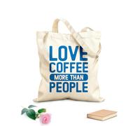 AILOONG love coffee more than people Customizable pattern canvas bags 340g/m² thick fabric Matches clothing