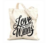 AILOONG love wins a hand Customizable pattern canvas bags 12 oz thick fabric Matches clothing 25x30cm Small