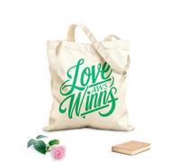 AILOONG love wins a hand Customizable pattern canvas bags 340g/m² thick fabric Matches clothing