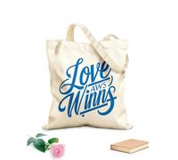 AILOONG love wins a hand Customizable pattern canvas bags 340g/m² thick fabric Matches clothing
