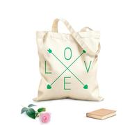 AILOONG Love Word Arrows Hearts Romantic ation Unbleached Canvas Tote Bag 340g/m² thick fabric Uses as a tool bag