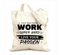 AILOONG love your family work super hard live your passion Customizable pattern canvas bags 12 oz thick fabric Matches clothing 35x40cm Large