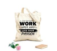 AILOONG love your family work super hard live your passion Customizable pattern canvas bags 12 oz thick fabric Matches clothing 25x30cm Small