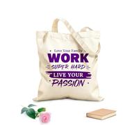AILOONG love your family work super hard live your passion Customizable pattern canvas bags 340g/m² thick fabric Matches clothing