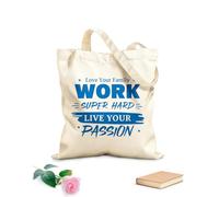 AILOONG love your family work super hard live your passion Customizable pattern canvas bags 340g/m² thick fabric Matches clothing