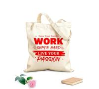 AILOONG love your family work super hard live your passion Customizable pattern canvas bags 340g/m² thick fabric Matches clothing