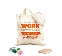 AILOONG love your family work super hard live your passion Customizable pattern canvas bags 340g/m² thick fabric Matches clothing