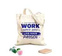 AILOONG love your family work super hard live your passion Customizable pattern canvas bags 340g/m² thick fabric Matches clothing