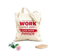 AILOONG love your family work super hard live your passion Customizable pattern canvas bags 340g/m² thick fabric Matches clothing