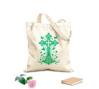 AILOONG magical enchanted cross with butterflies and silhouette Customizable pattern canvas bags 340g/m² thick fabric Matches clothing